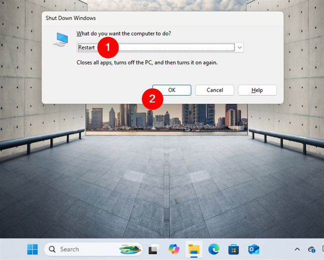 How to restart Windows 11 with Alt + F4