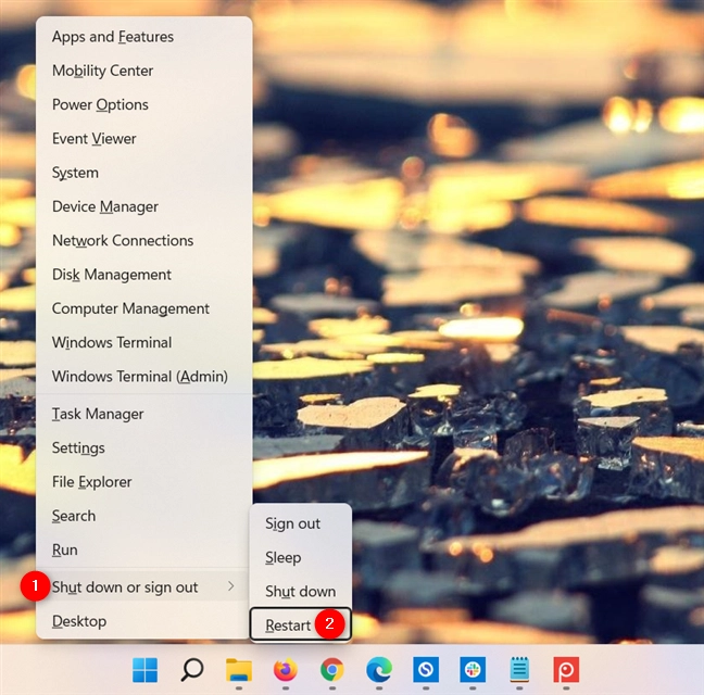 How to restart Windows 11 from the WinX menu