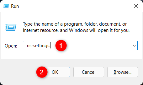 Open the Windows 11 Settings from Run