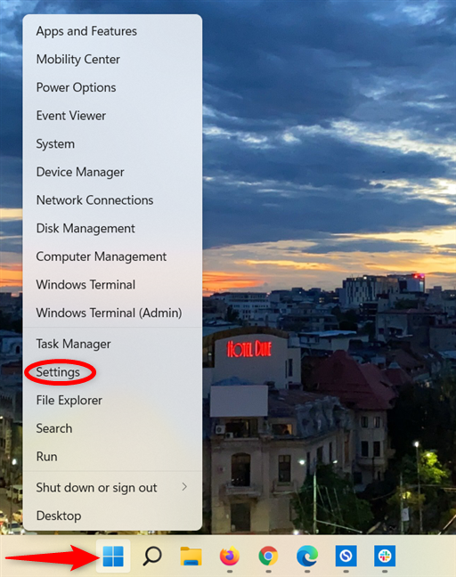 How to open Settings on Windows 11 from the WinX menu