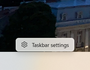 Press Taskbar settings to open the Settings