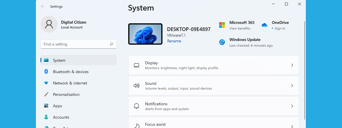 Settings System Settings System