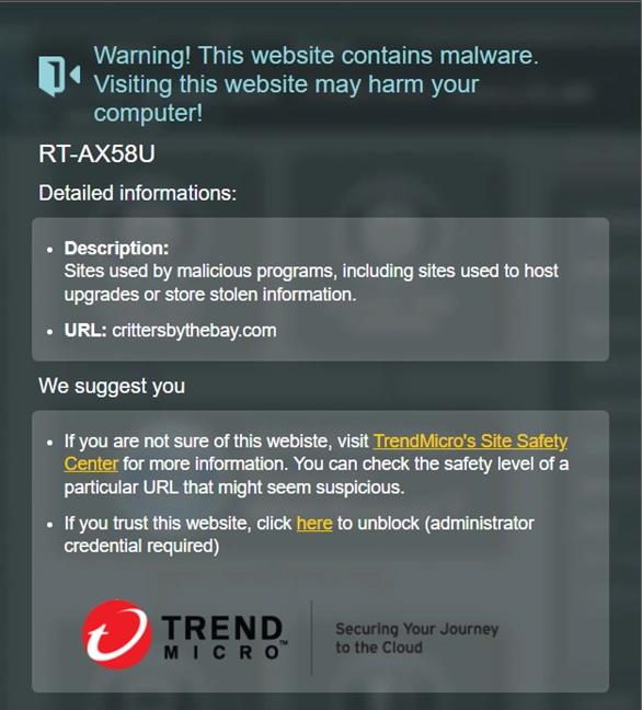 How ASUS AiProtection blocks access to malicious sites