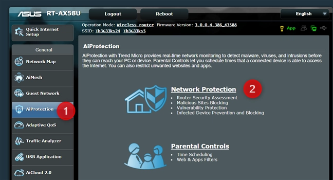 Go to AiProtection > Network Protection