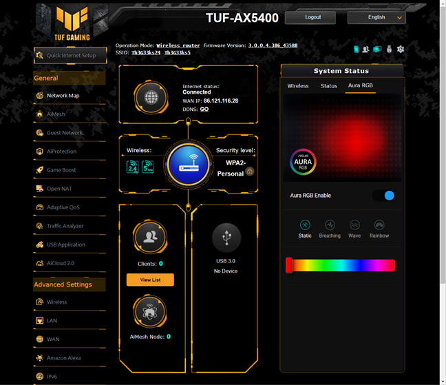 The firmware for the ASUS TUF-AX5400