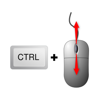 Use CTRL + mouse wheel to modify zoom levels in Chrome