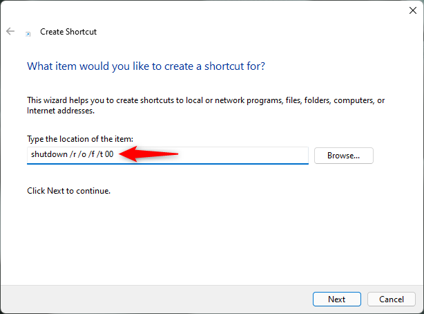 Shortcut for UEFI (BIOS) in Windows 11