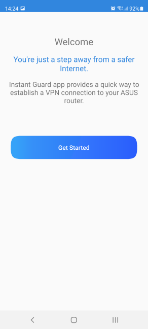 After connecting to the WiFi of your ASUS router, tap Get Started