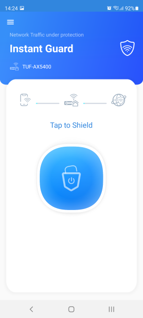 Tap the shield to set up Instant Guard