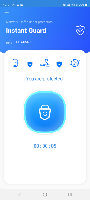 Instant Guard protects your smartphone's internet traffic