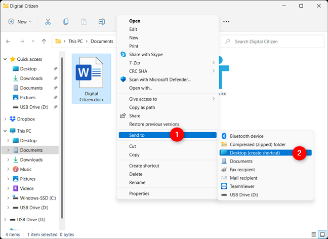 Create a desktop shortcut for your file