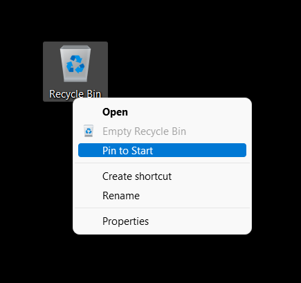 Add apps from the desktop to the Pinned section in Windows 11