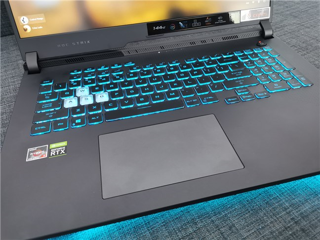 The large trackpad found on this gaming laptop