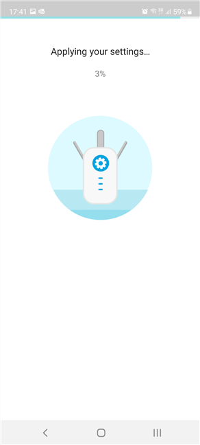 The Tether app applies your settings to the range extender