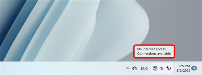 No internet access but connections are available