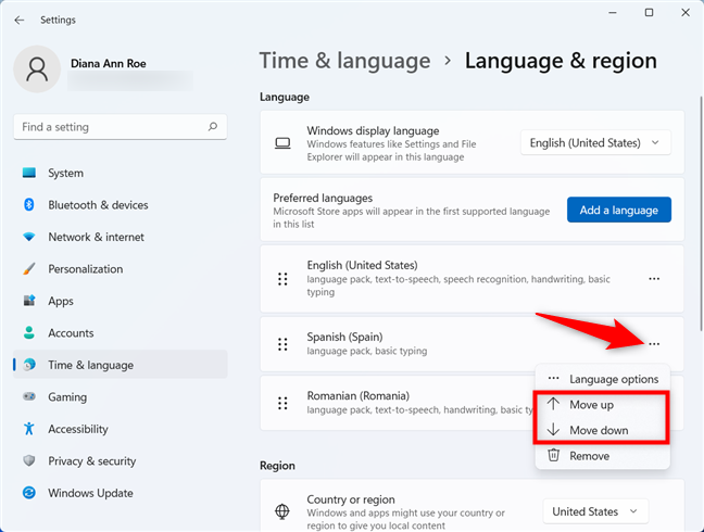 Use a different language for Microsoft apps