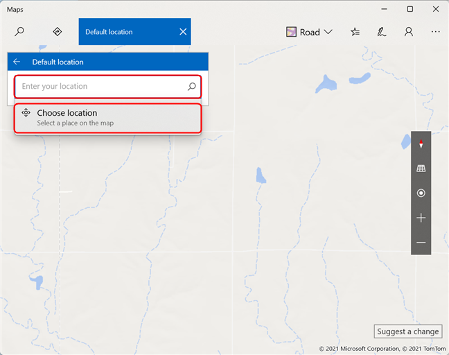 Enter the address or choose a location on the map