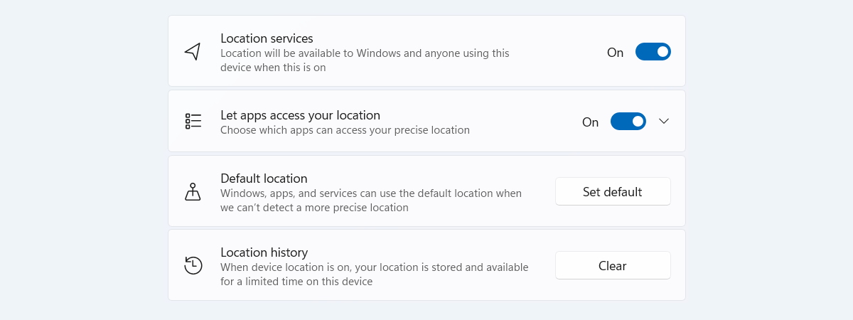 How to set and configure Location Services in Windows 11