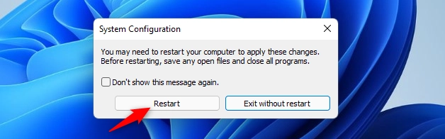 Restart Windows 11 in Safe Mode