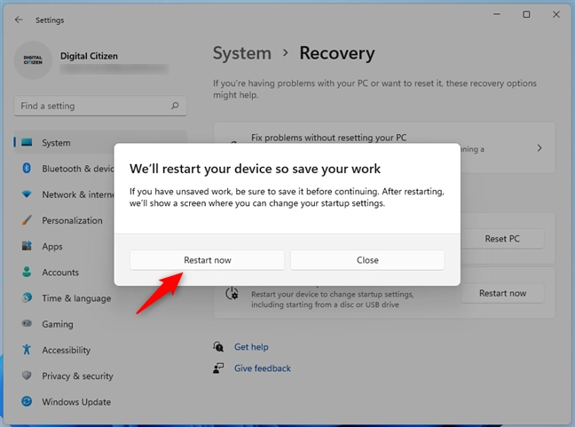 Windows 11 wants to restart your PC