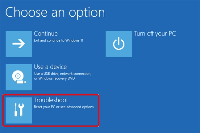 Troubleshoot Windows 11: Reset your PC or see advanced options