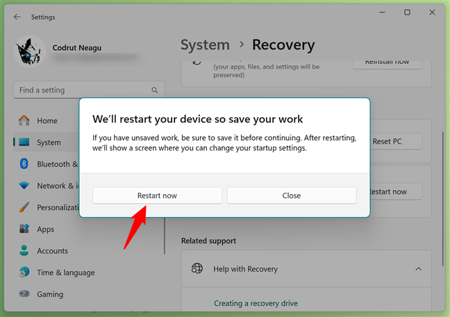 Windows 11 wants to restart your PC