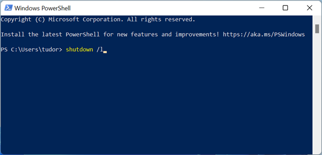 The console command for signing out of Windows 11