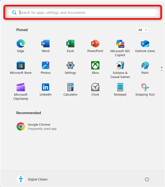 Use the search field at the top to find what you need