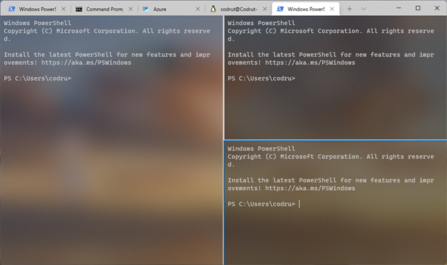 Windows Terminal with split panes