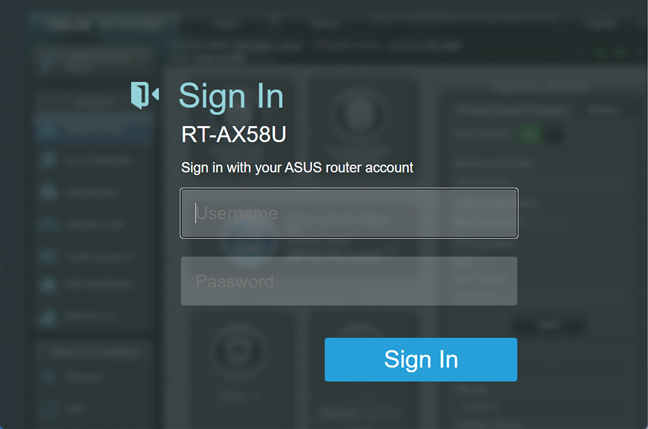 Log in to the main ASUS router