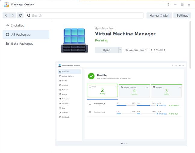 The Synology DS1621+ has a Virtual Machine Manager module