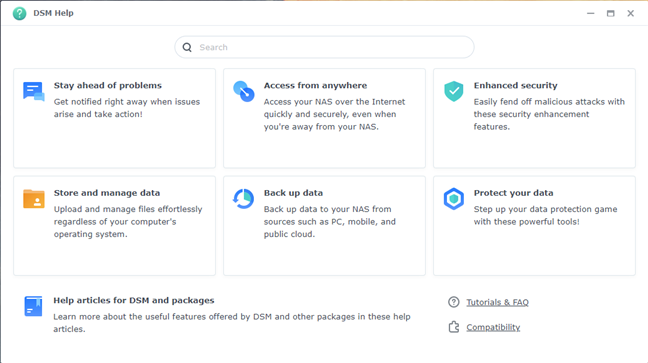 The DSM Help documentation