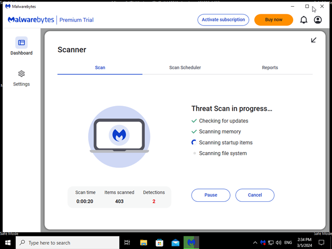 Using Safe Mode to scan and clean an infected computer