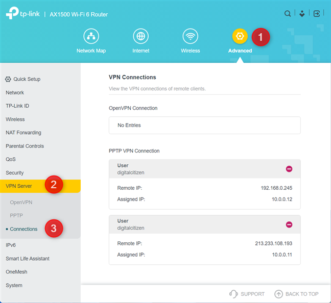 See the clients that are connected to VPN