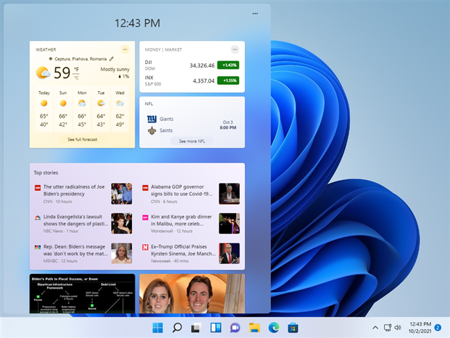 The Widgets from Windows 11