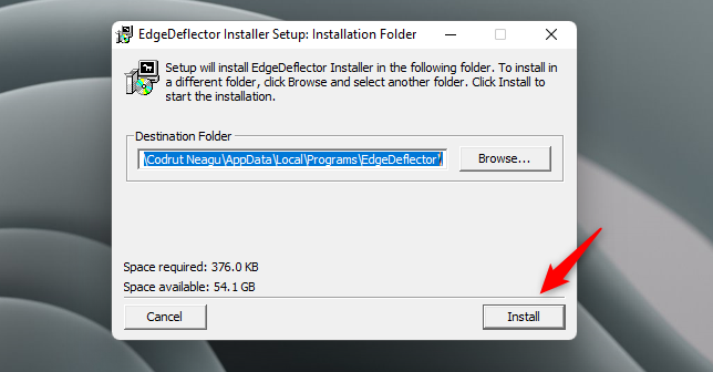 Instalando o EdgeDeflector em um PC com Windows 11