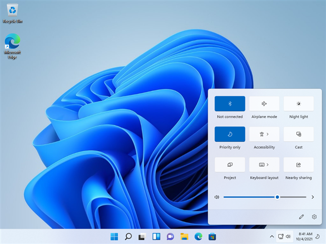 Windows 11's Quick settings