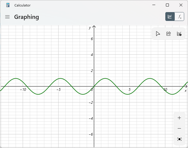 Graphing equations in Windows 11's Calculator