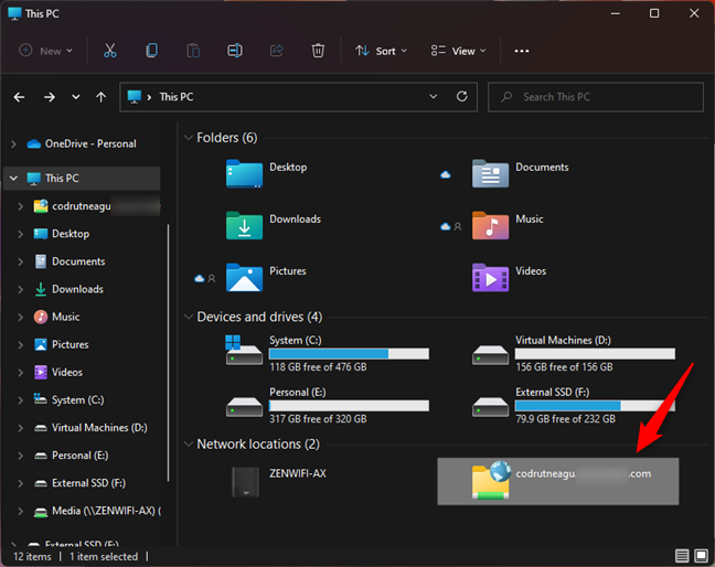 FTP servers are shown in the Network locations from File Explorer