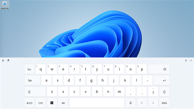 The Windows 11 touchscreen keyboard