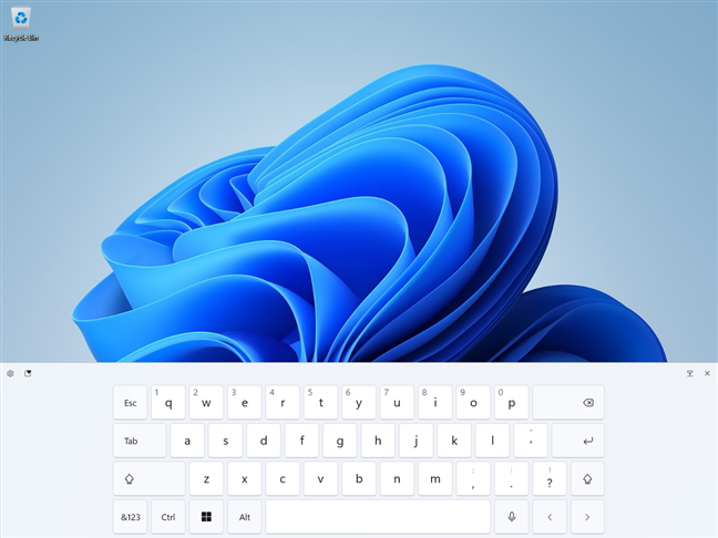 The Windows 11 touchscreen keyboard