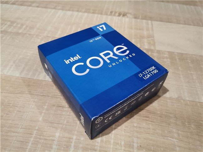The packaging used for Intel Core i7-12700K