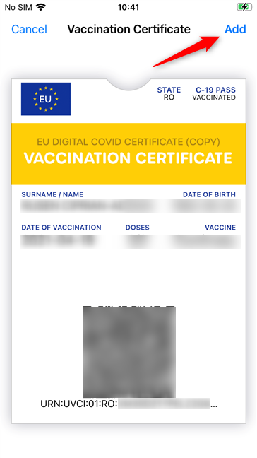 Add your Vaccination Certificate to the iPhone Wallet app