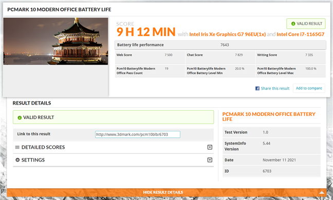 LG Gram 16: Battery life