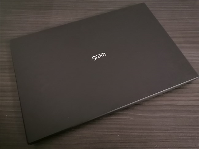 The LG Gram 16 with its lid closed