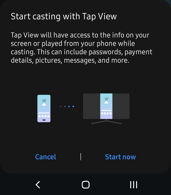 Tap View is a rather... aggressive means of connecting the TV to your smartphone