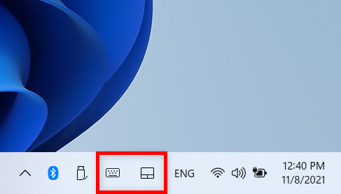 Taskbar corner icons in Windows 11
