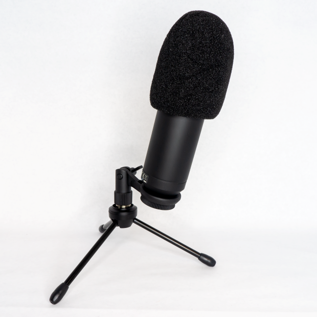 When the foam cover is on, only the mount can inform you on the orientation of the microphone