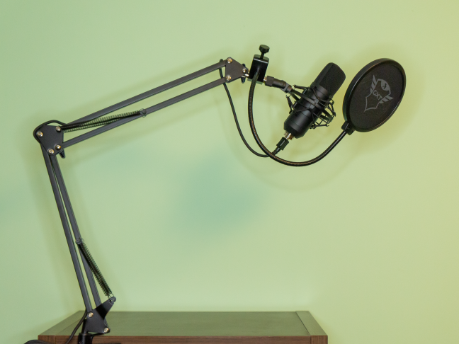 When fully assembled, the microphone looks very professional