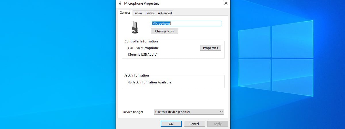 Windows 10 microphone settings
